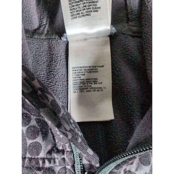 THE NORTH FACE Fleece Lined Outdoor Womens Track Jacket Black Hooded Floral M - Picture 10 of 14